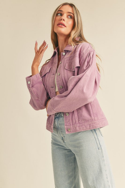 Lavendar Denim Jacket