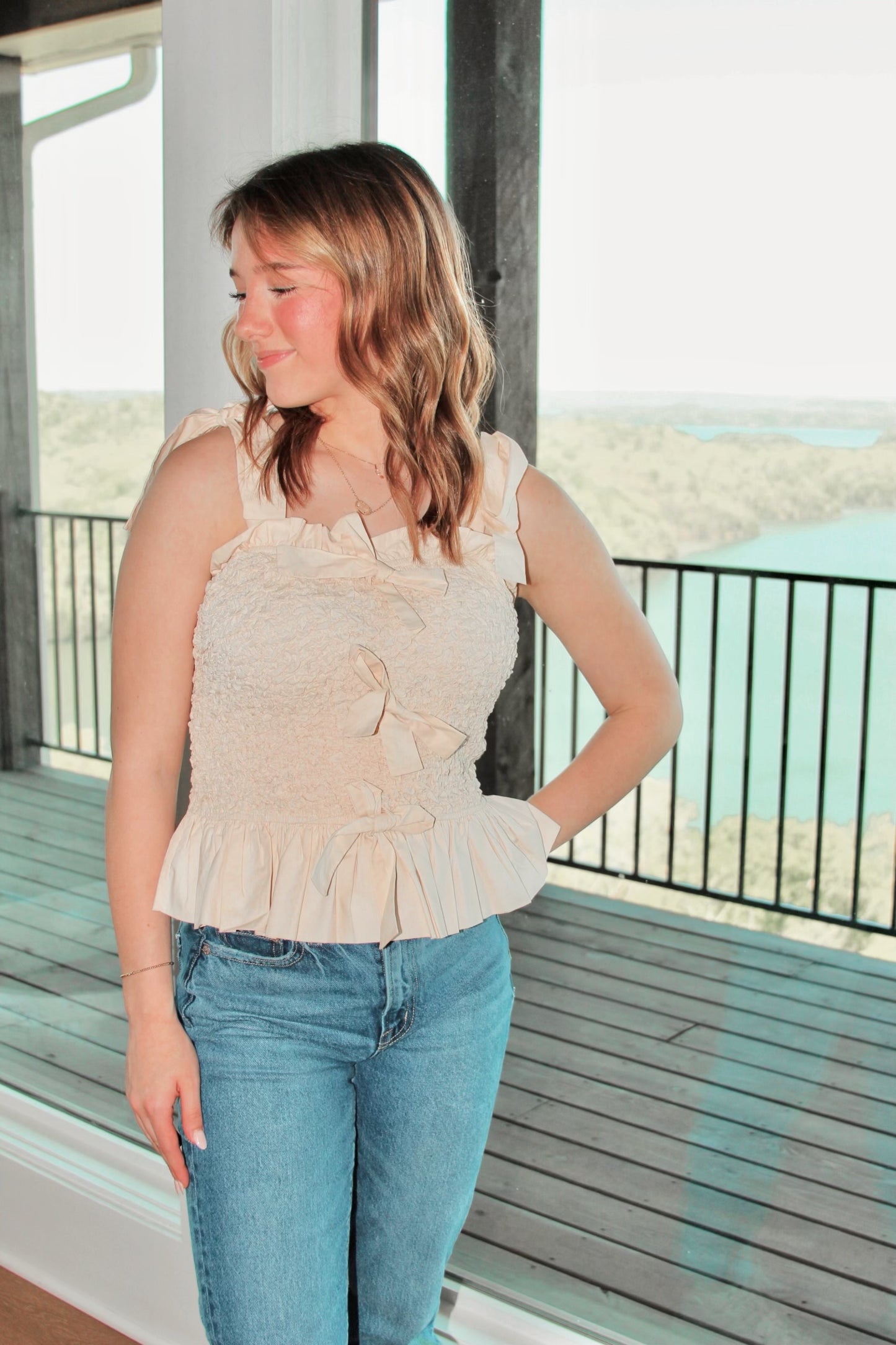 Cream Bow Top