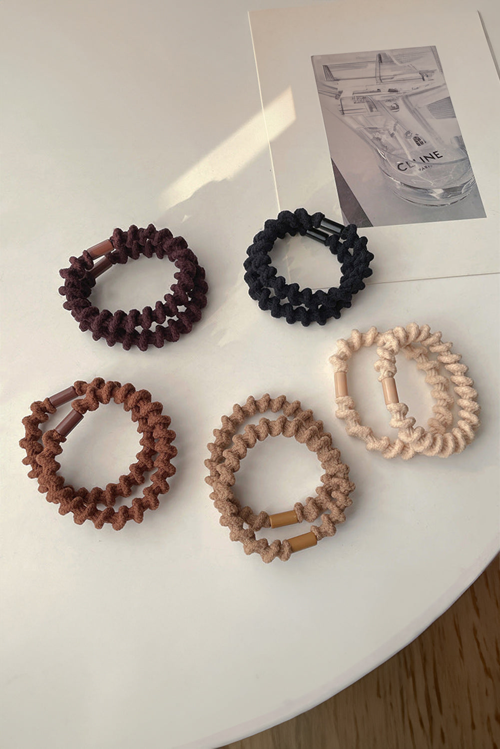 Smiley Face Braided Hair Ties (Set of 5)
