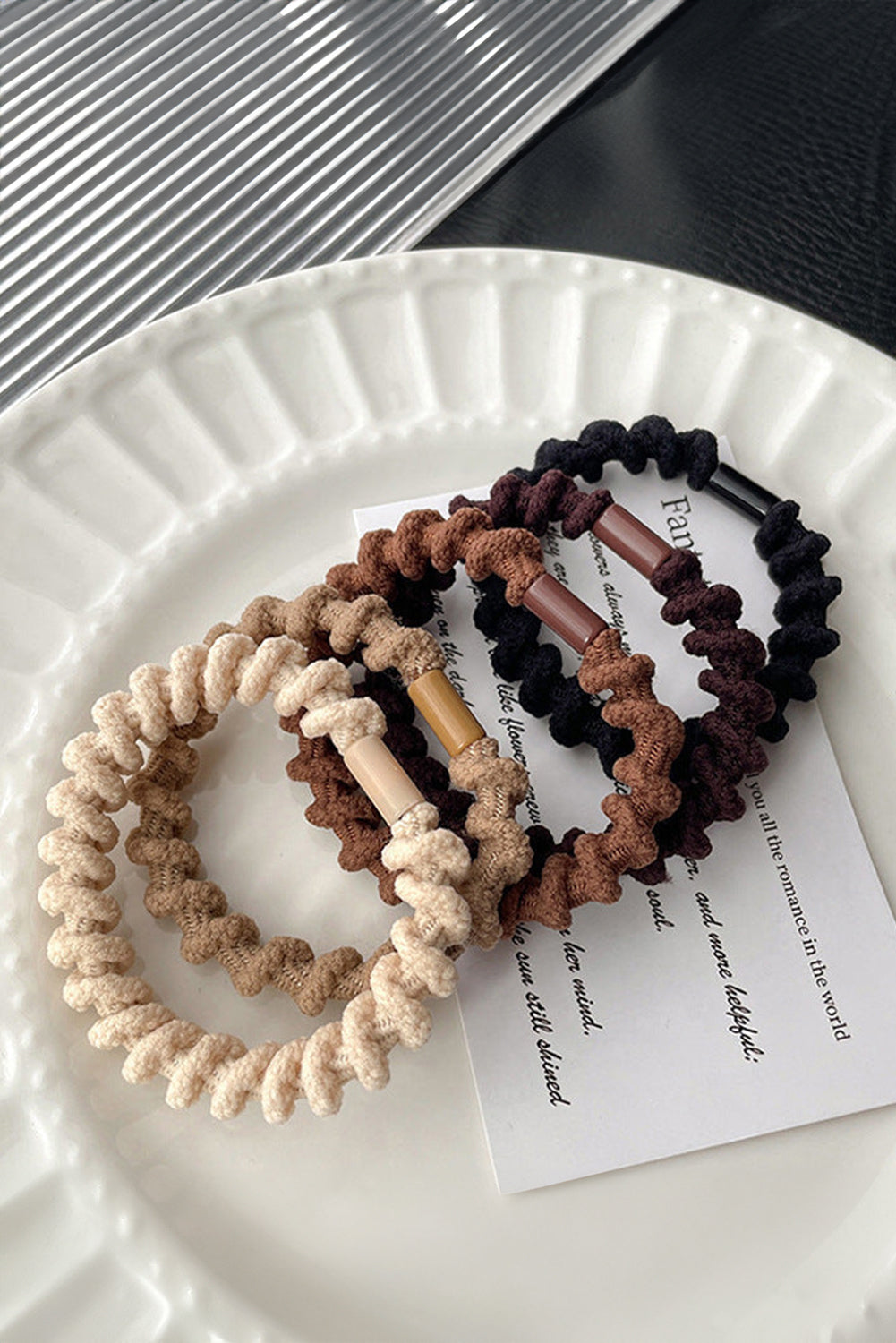 Smiley Face Braided Hair Ties (Set of 5)