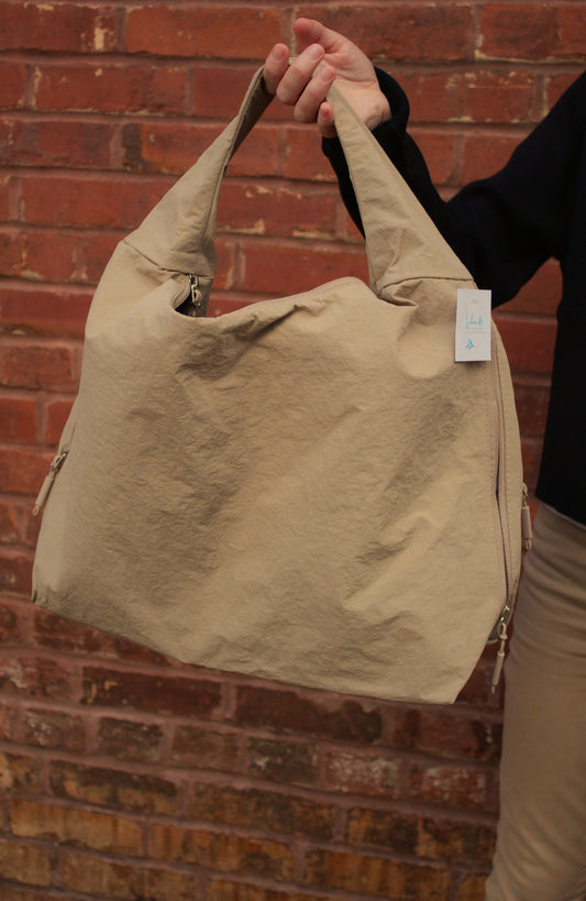 Tan Slouchy Shoulder Bag