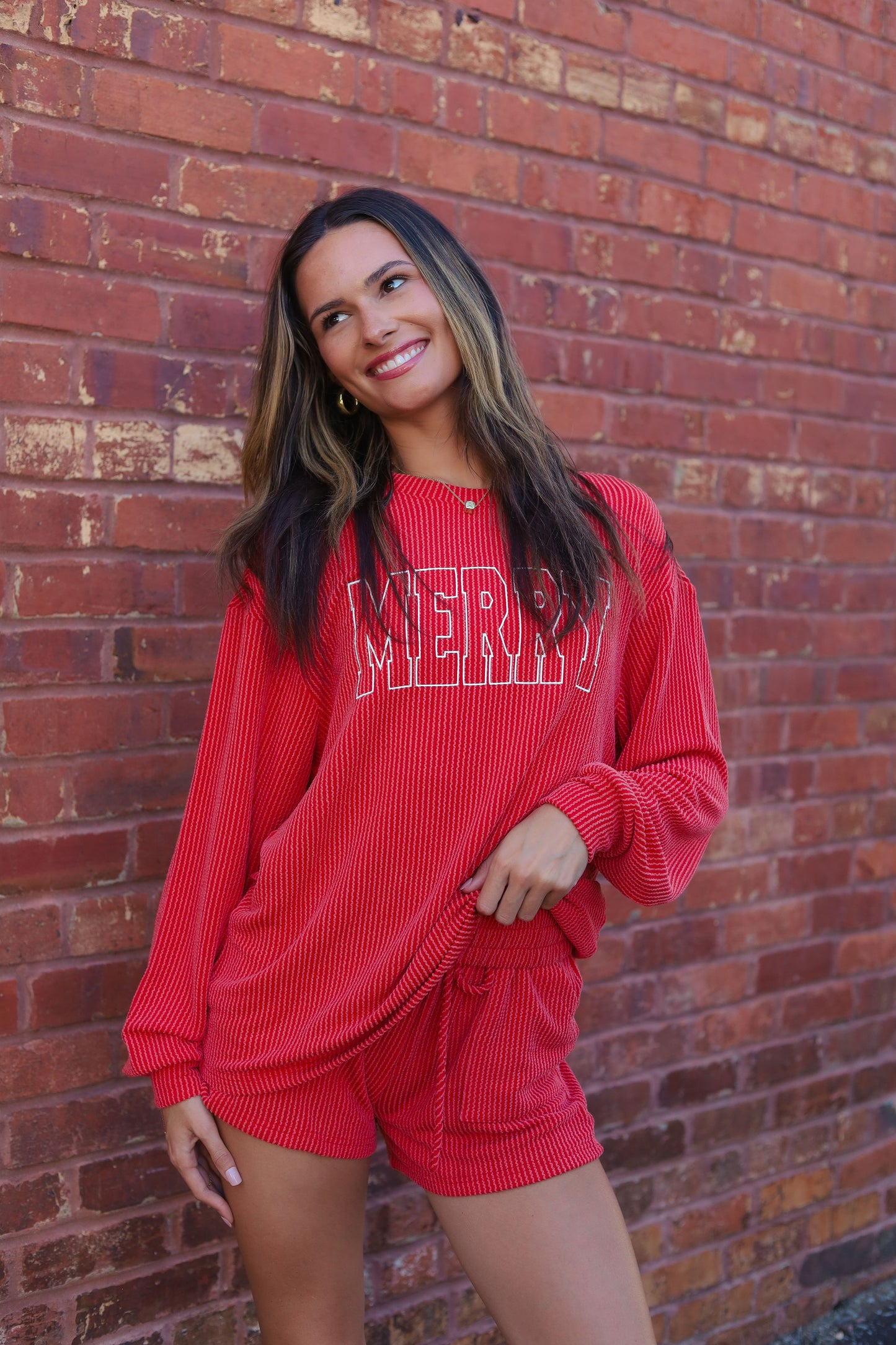Red MERRY Graphic 2 Piece Set