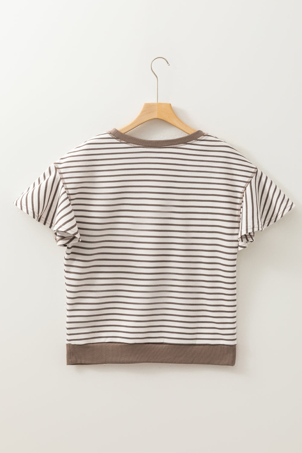 Striped Ruffle Short Sleeve Shirt