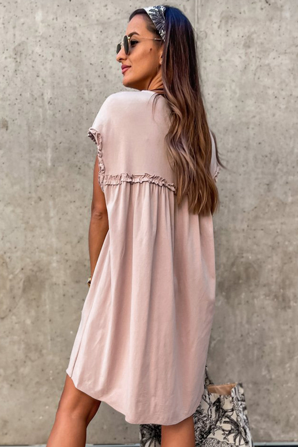 Frilled Trim Mini Dress