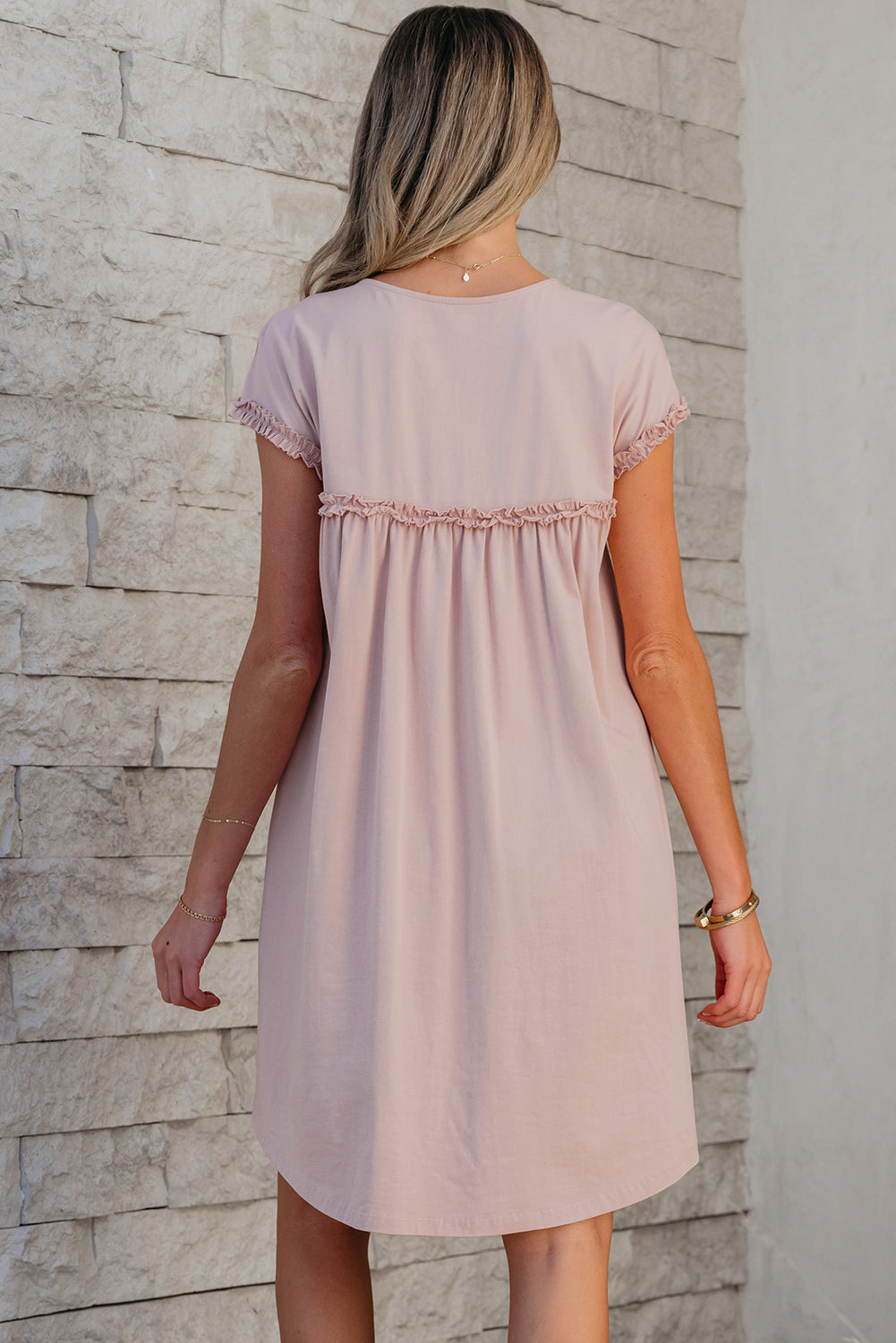 Frilled Trim Mini Dress