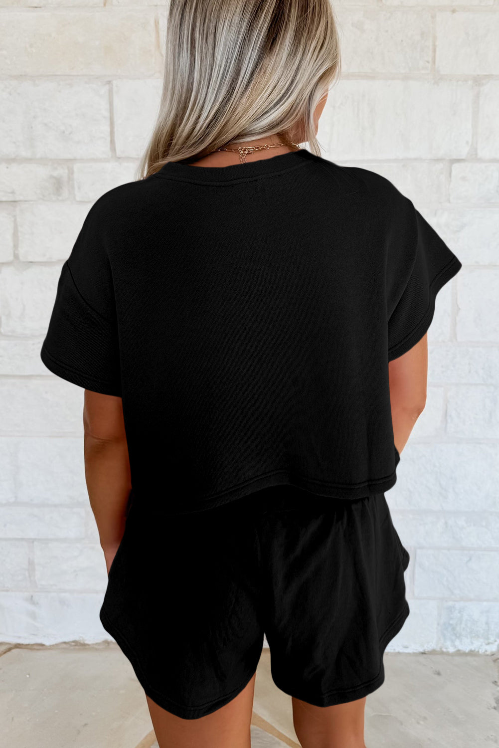 Cropped Tee High Waist Skort Set