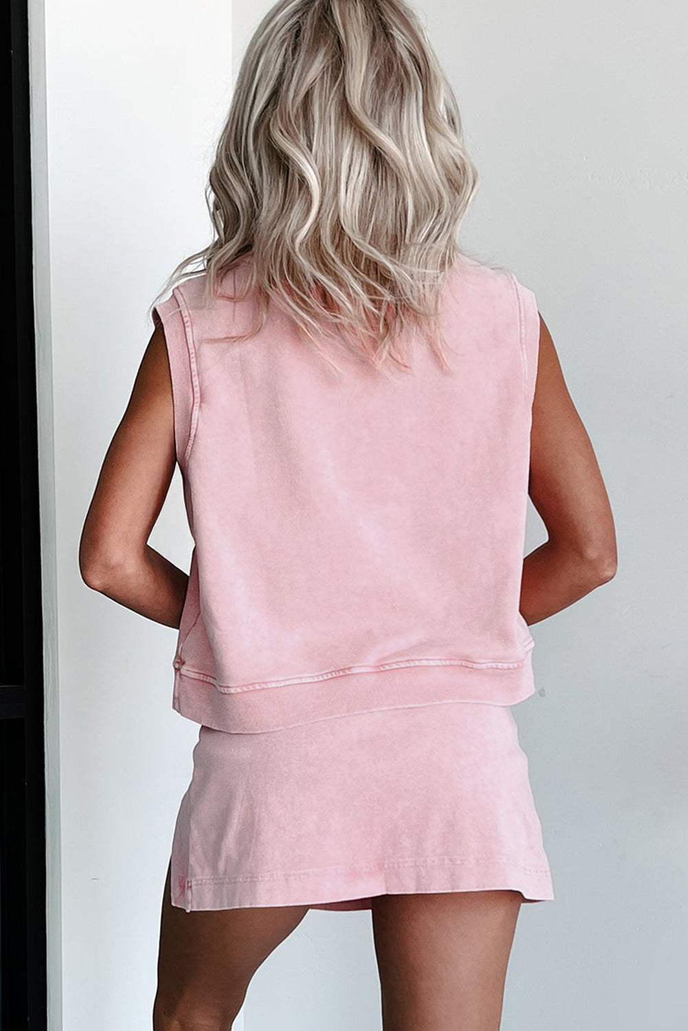 Light Pink Mineral Wash 2 Piece Skort Set