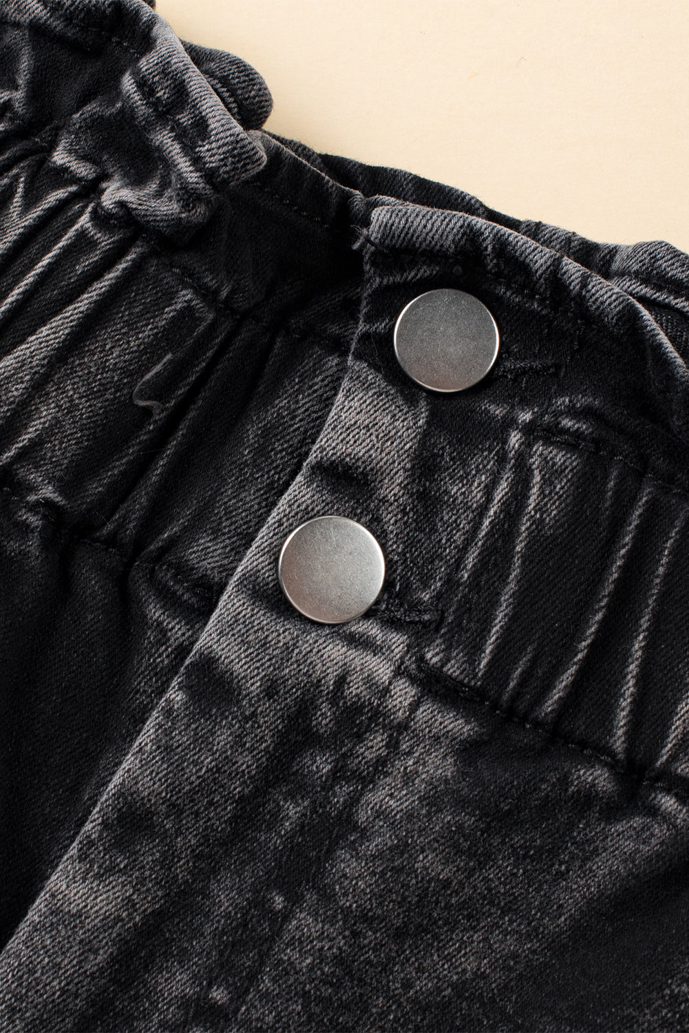 Black High Waist Denim Shorts