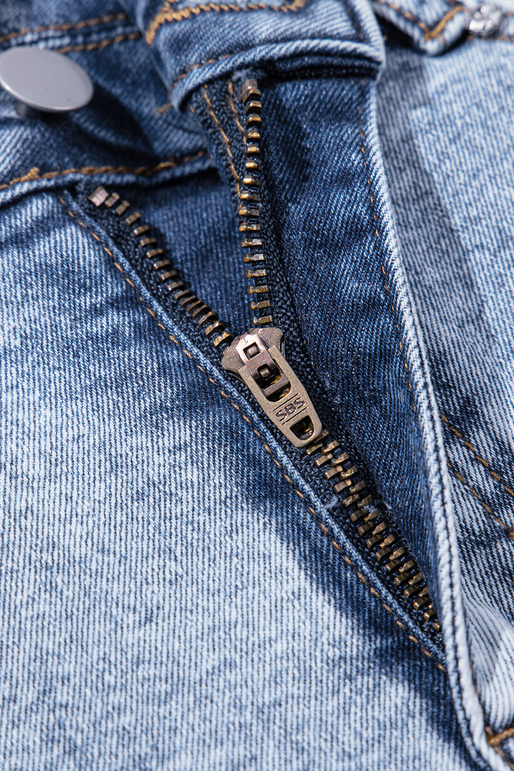 Rhinestone High Waist Denim Shorts