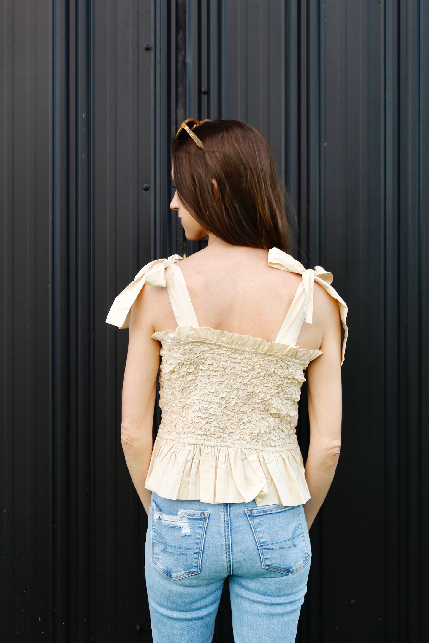 Cream Bow Top