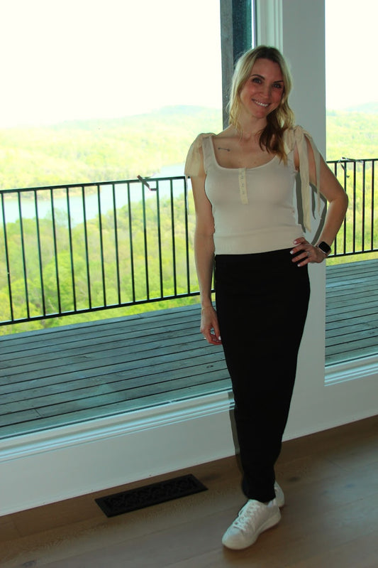 Nude ribbed tank