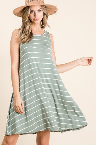 Striped Sleeveless Dress