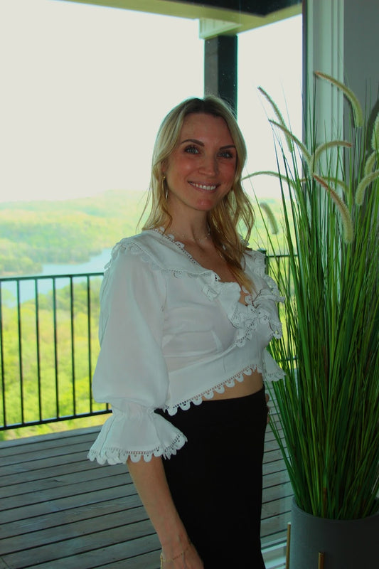 Vintage Inspired White Crop Top