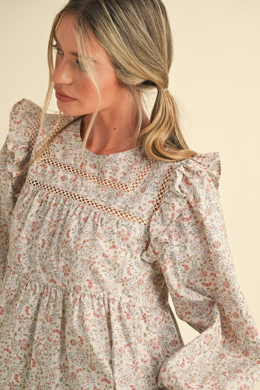 Floral Lace Trim Top