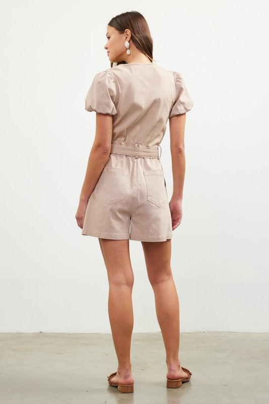 Zip Up Puff Romper