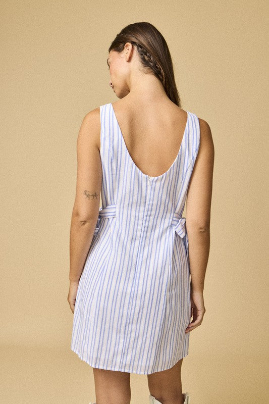 Side Tie Striped Dress