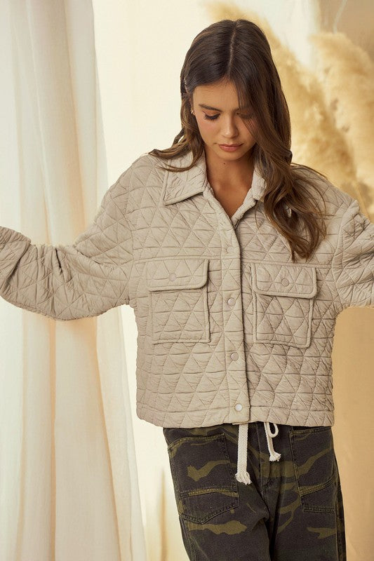 Quilted Collared Jacket