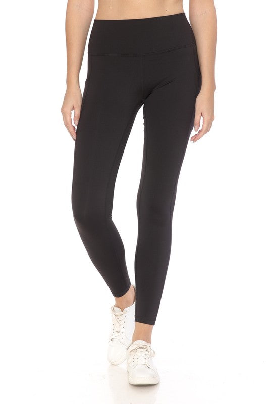 Nylon Active Leggings with Side Pockets