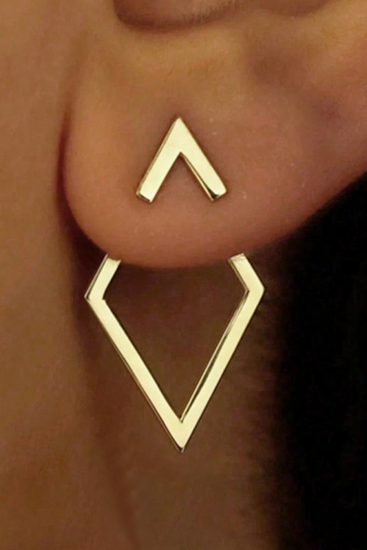 Gold Rhombus Stud Earrings