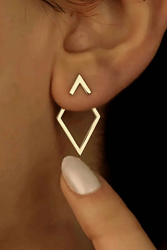 Gold Rhombus Stud Earrings