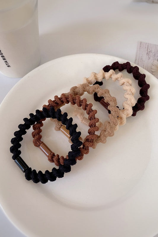 Smiley Face Braided Hair Ties (Set of 5)