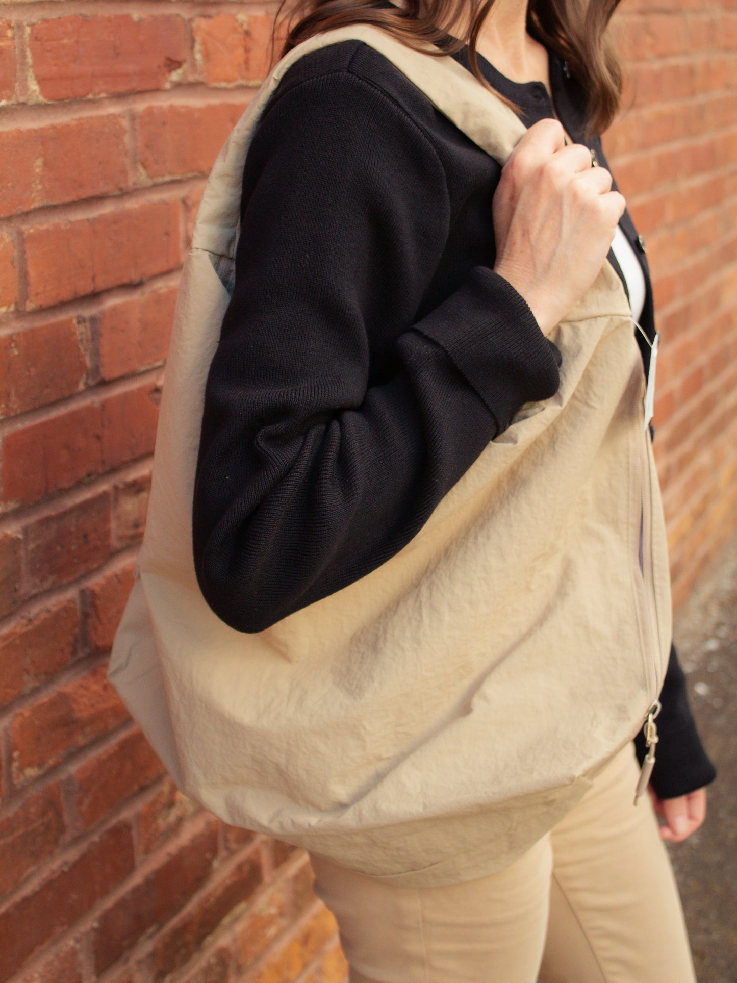 Tan Slouchy Shoulder Bag