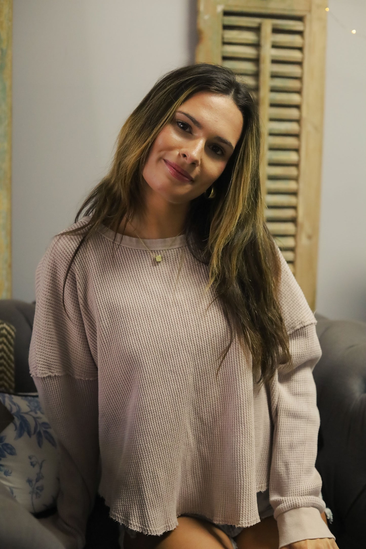 Waffle Knit Top