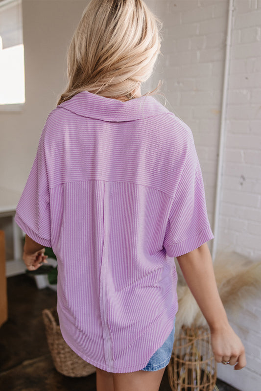 Orchid Bouquet Corded Short Sleeve Shirt