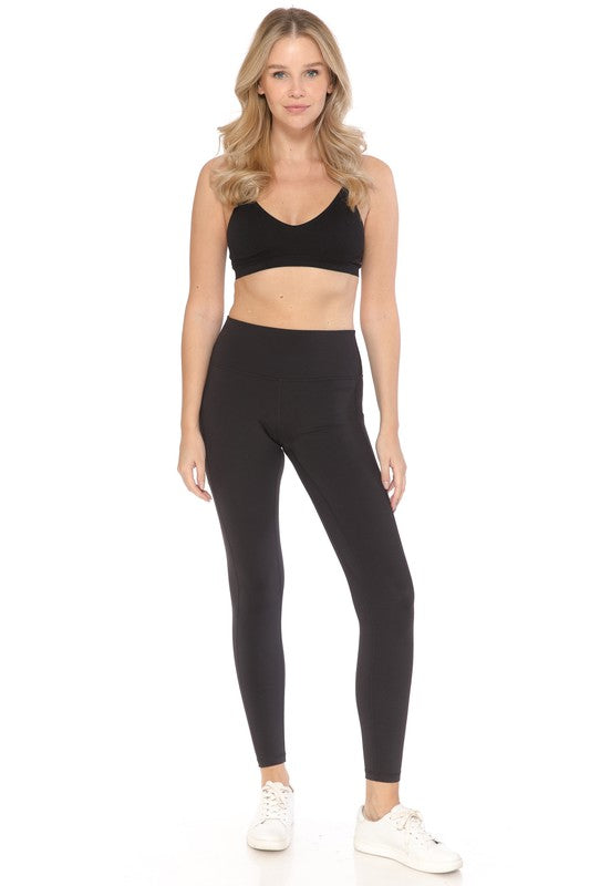 Nylon Active Leggings with Side Pockets