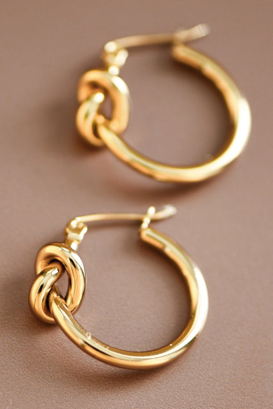 Gold Knot Hoop Earrings