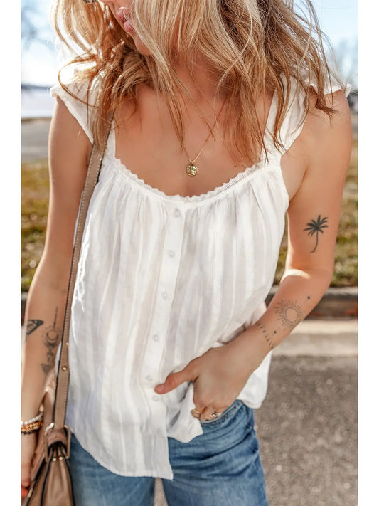 Lace Ruffled Tank